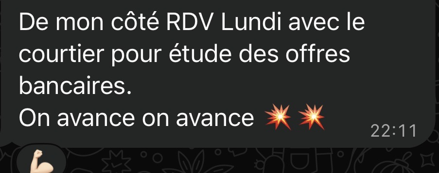 Capture du message : Le financement se prépare