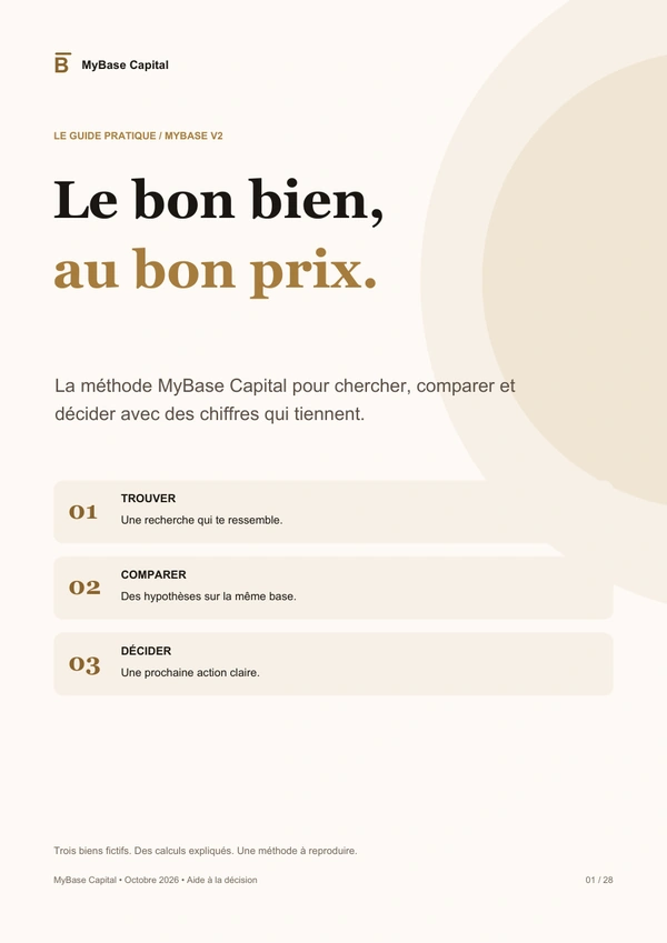 Couverture du guide MyBase Le bon bien au bon prix